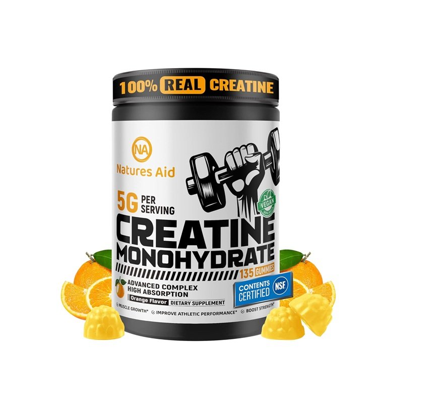 NATURES AID CREATINE MONOHYDRATE 135 GUMMIES ORANGE