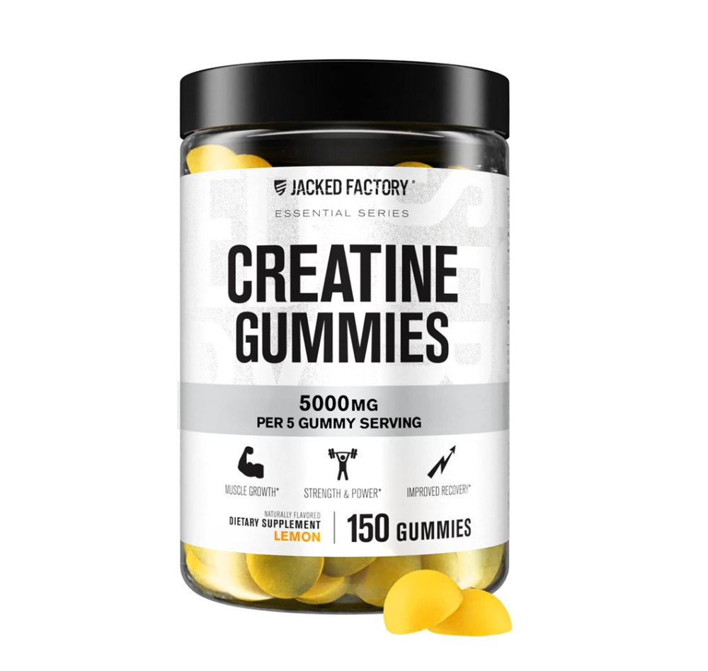 JACKED FACTORY CREATINE GUMMIES LEMON 5000MG 150 GUMMIES 30 SERVINGS