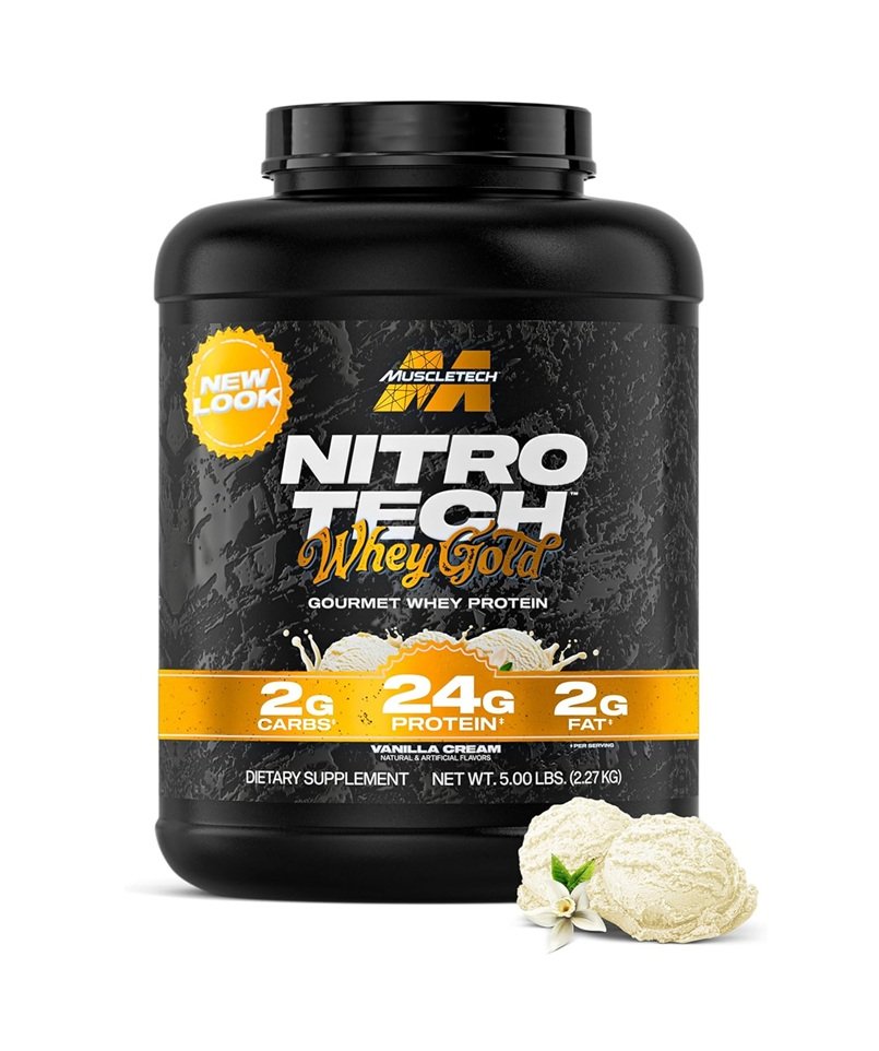 MUSCLETECH NITRO TECH WHEY GOLD GOURMET WHEY PROTEIN VAINILLA CREAM 5LB (2.27KG)