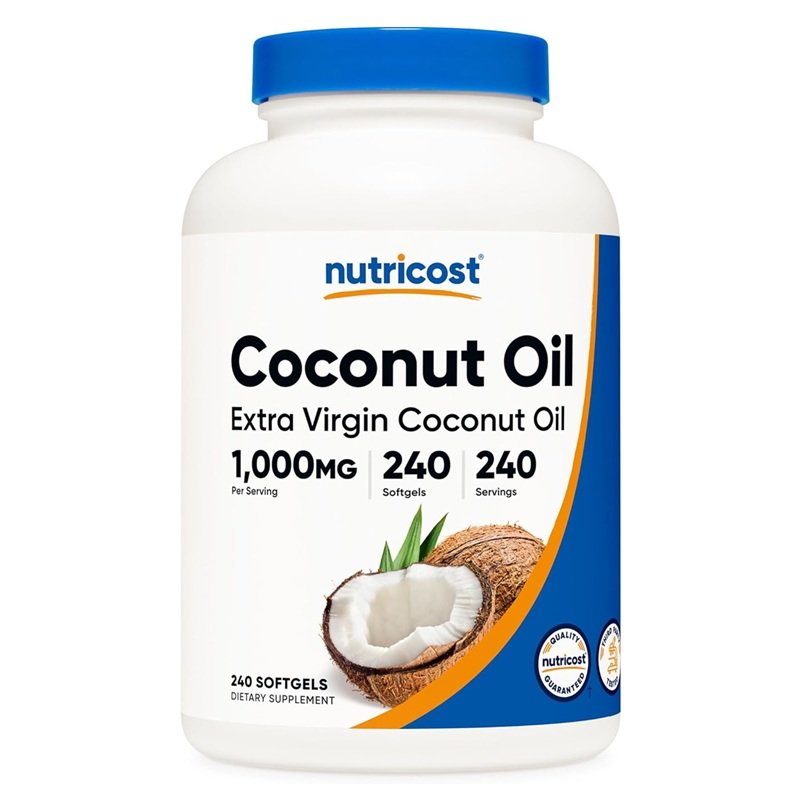 NUTRICOST COCONUT OIL EXTRAVIRGIN 1000MG 240 SOFTGELS