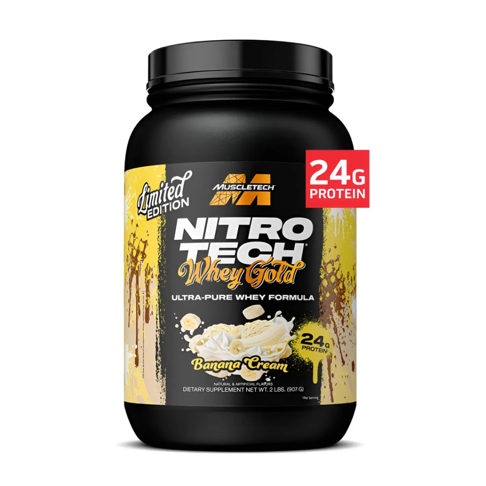 MUSCLETECH NITRO TECH WHEY GOLD GOURMET 28 SERVINGS 907G BANANA CREAM