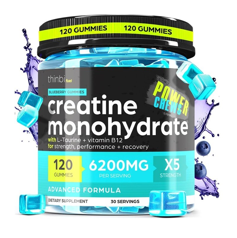 THINBI FUEL CREATINE MONOHYDRATE BLUEBERRY GUMMIES 120 GUMMIES