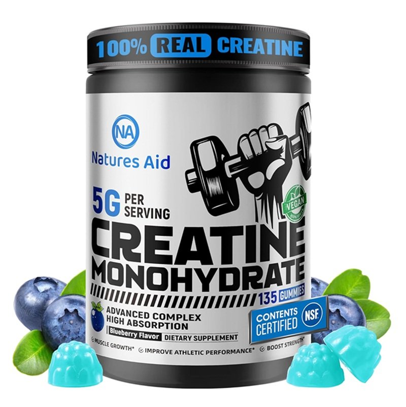 NATURES AID CREATINE MONOHYDRATE 135 GUMMIES BLUEBERRY