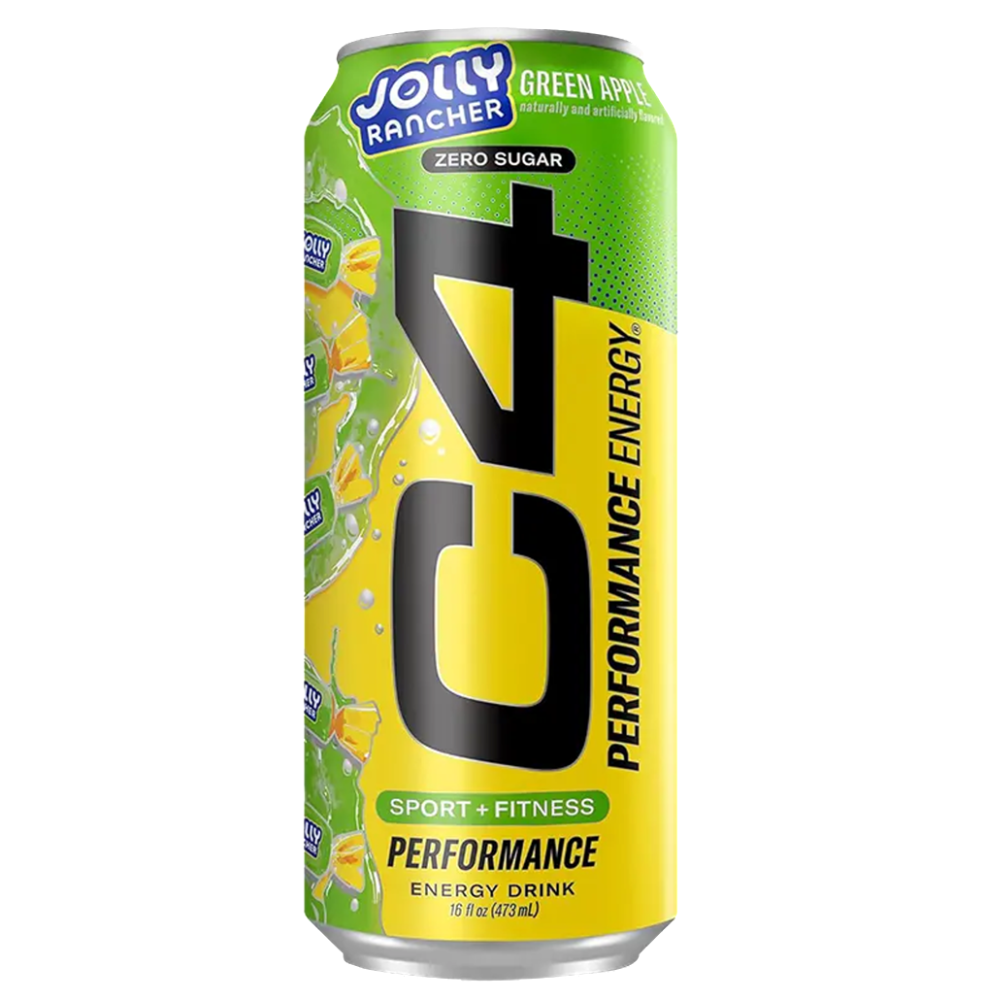 C4 PERFOMANCE ENERGY ZERO ZUGAR 200MG CAFFEINE 473ML JOLLY RANCHER GREEN APPLE