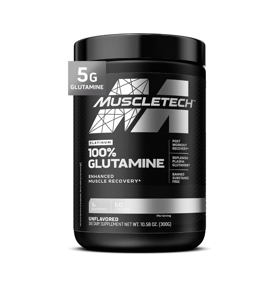 MUSCLETECH PLATINUM 100% GLUTAMINE UNFLAVORED 60 SERVINGS 300GR