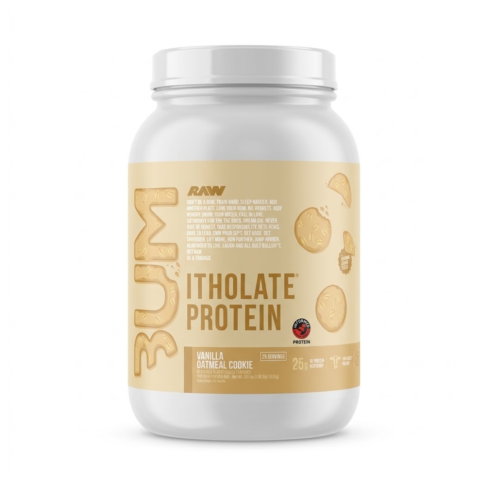 RAW BUM ITHOLATE PROTEIN 25 SERVINGS 825G VANILLA OATMEAL COOKIE