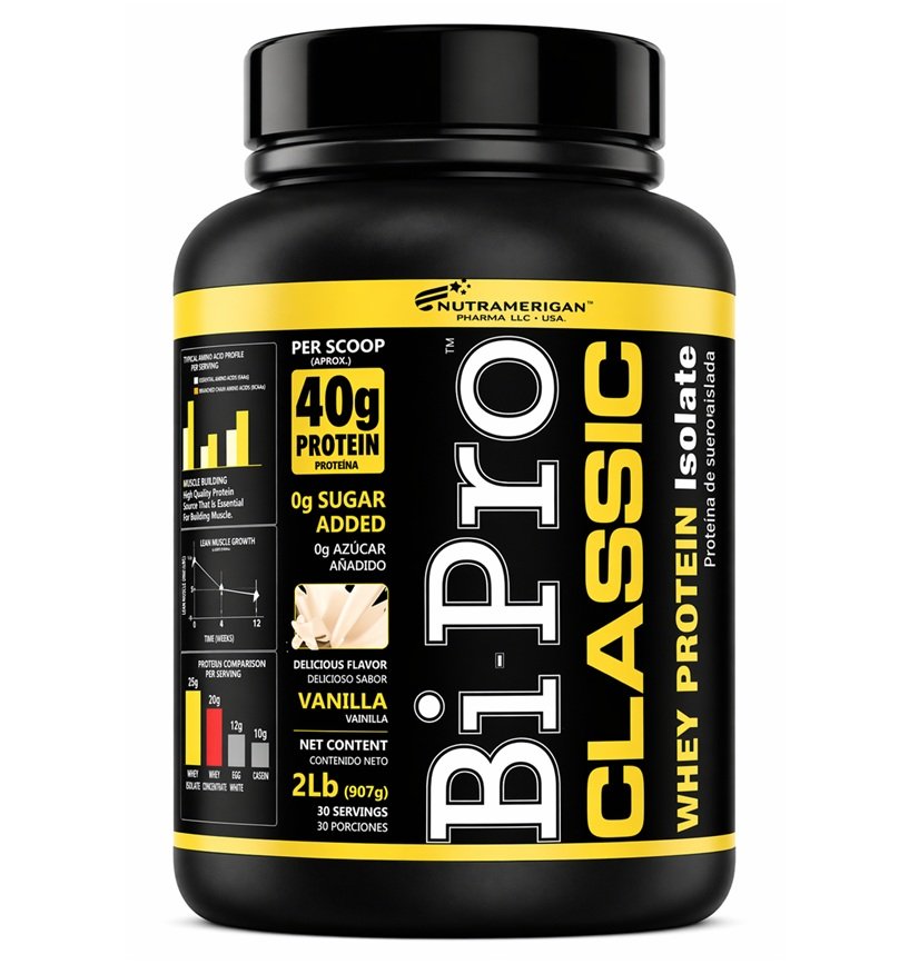 NUTRAMERICAN BI-PRO CLASSIC WHEY PROTEIN ISOLATE 35 PORCIONES 2L VAINILLA