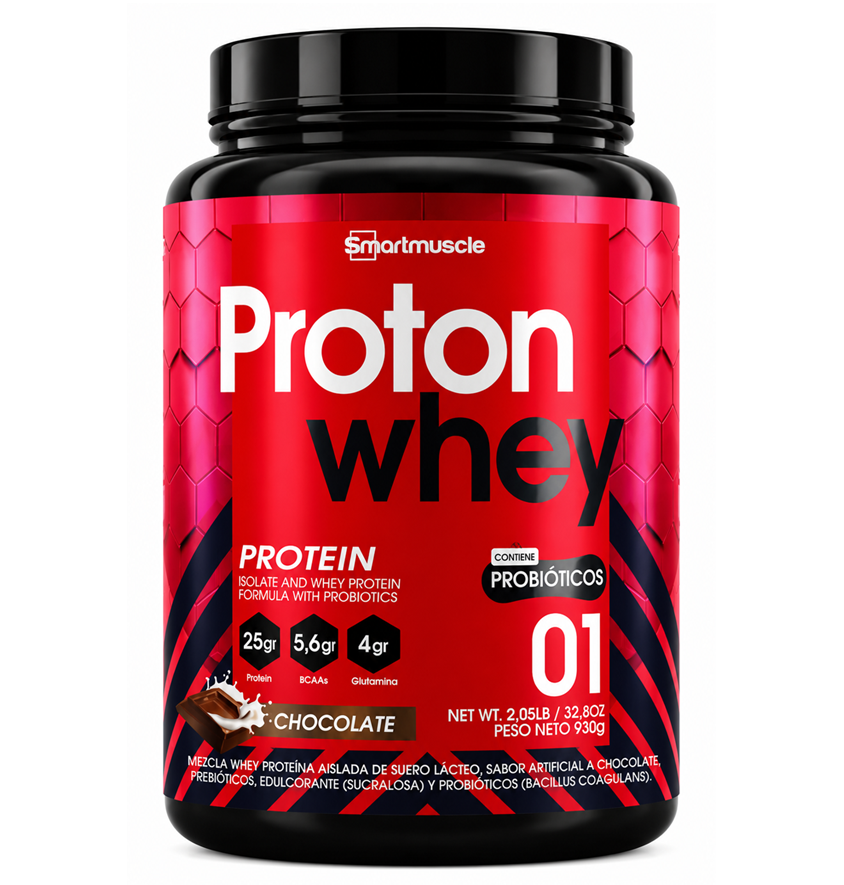 SMART MUSCLE PROTON WHEY AND ISOLATE PROBIOTICS 930G 30 PORCIONES CHOCOLATE