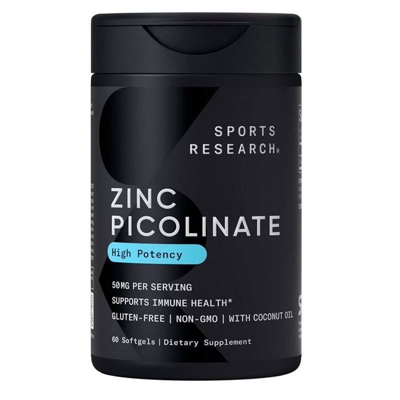 SPORTS RESEARCH PICOLINATE ZINC HIGH POTENCY 50MG 60 SERVINGS
