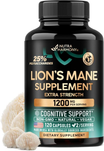 NUTRA HARMONY LIONS MANE EXTRA STRENGTH 1200MG 120 CAPS