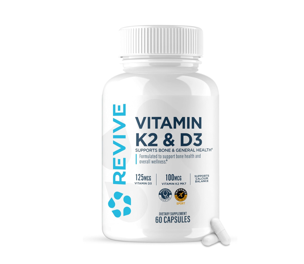 REVIVE ESSENTIALS VITAMIN K2 & D3 SUPPORTS  BONE & GENERAL HEALT 60 CAPSULES
