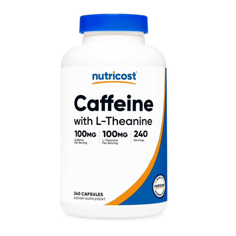 NUTRICOST CAFFEINE WHIT L-THEANINE 100MG CAFFEINE 100 L-THEANINE 240 CAPSULES 240 SERVINGS