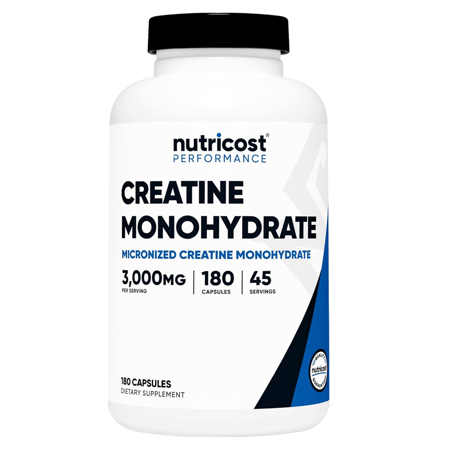NUTRICOST CREATINE MONOHYDRATE MICRONIZED 3G PER SERVING 180 CAPSULES 45 SERVINGS