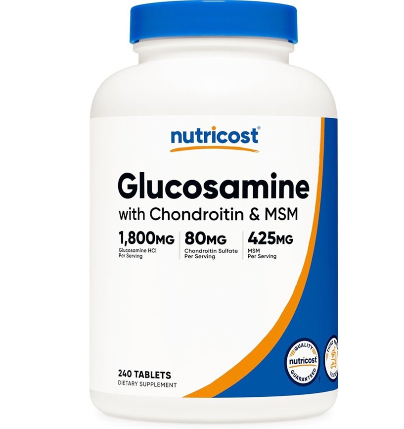 NUTRICOST GLUCOSAMINE WITH CHONDROITIN & MSM 240 TABLETS 120 SERVINGS