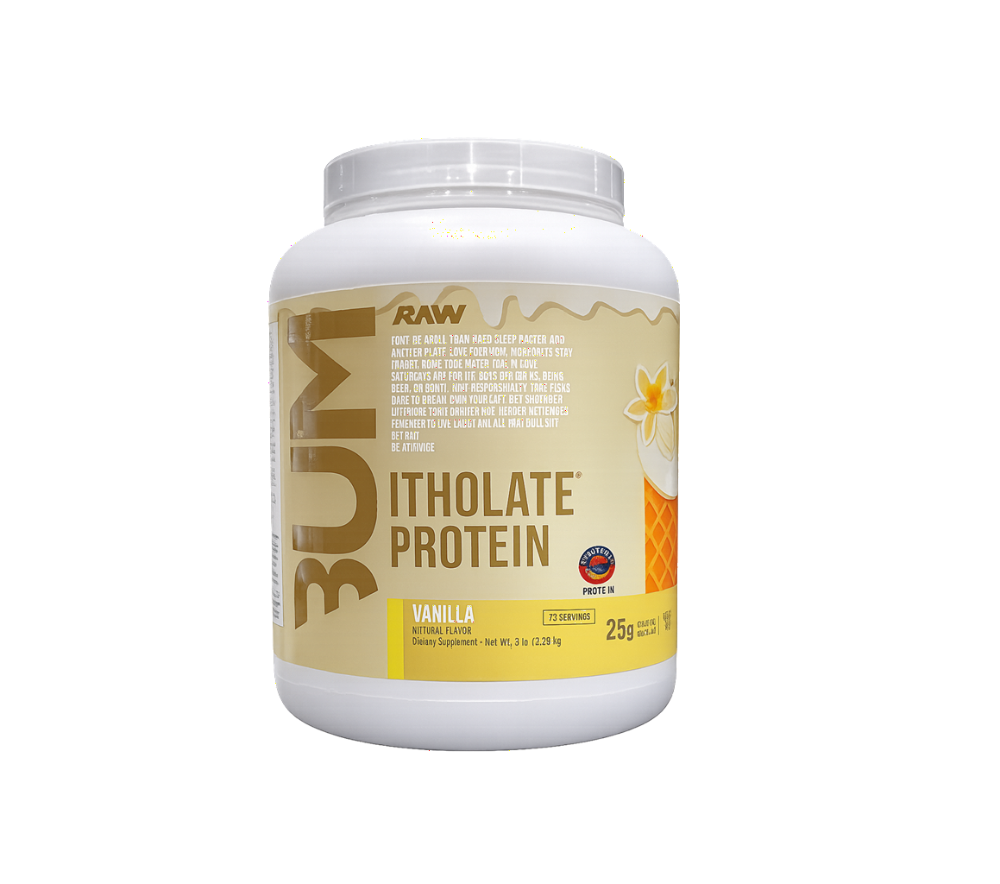 RAW BUM ITHOLATE PROTEIN 25G 73 SERVINGS 2.268KG 5LB VANILLA FLAVOR