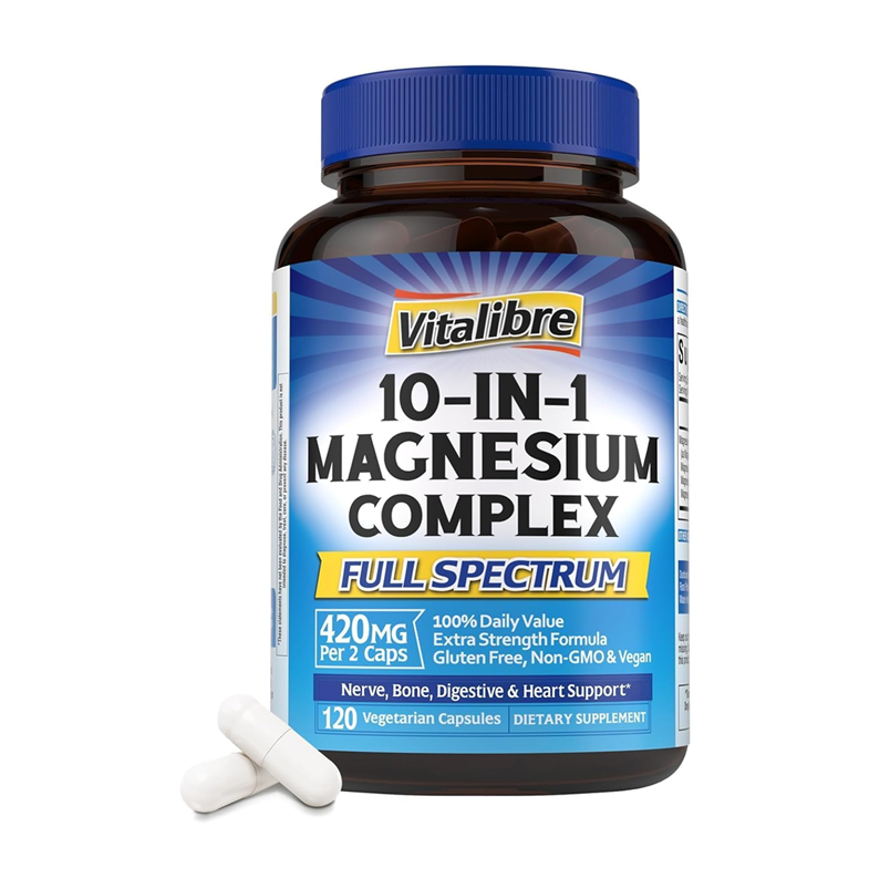 VITALIBRE 10 IN 1 MAGNESIUM  COMPLEX FULL SPECTRUM 420MG PER 2 CAPS 120 VEGCAPS