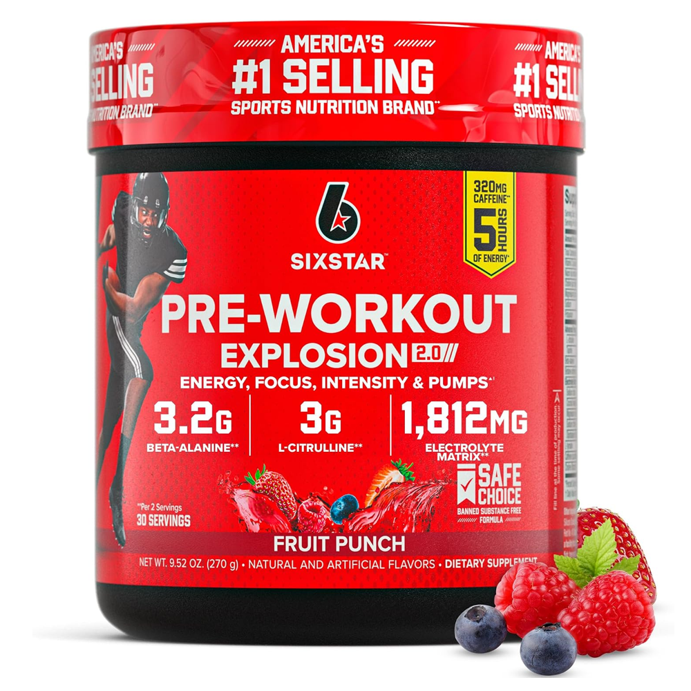 SIXSTAR PRE WORKOUT FRUIT PUNCH  270G 30 SERVINGS