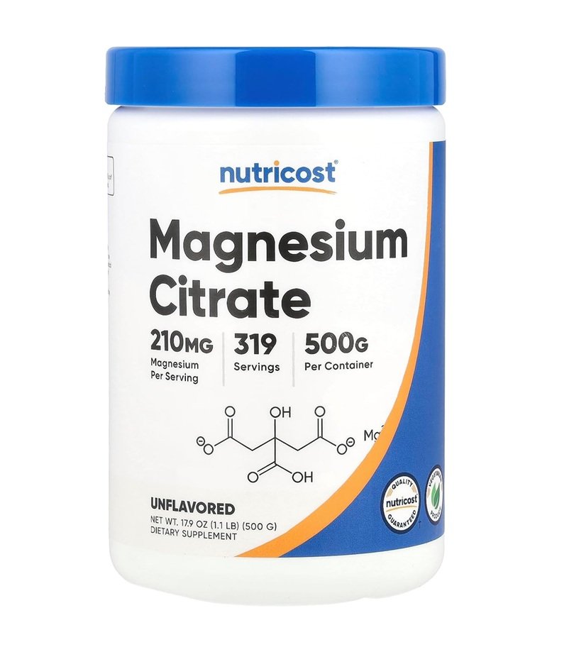 NUTRICOST MAGNESIUM CITRATE 210MG 500G UNFLAVORED