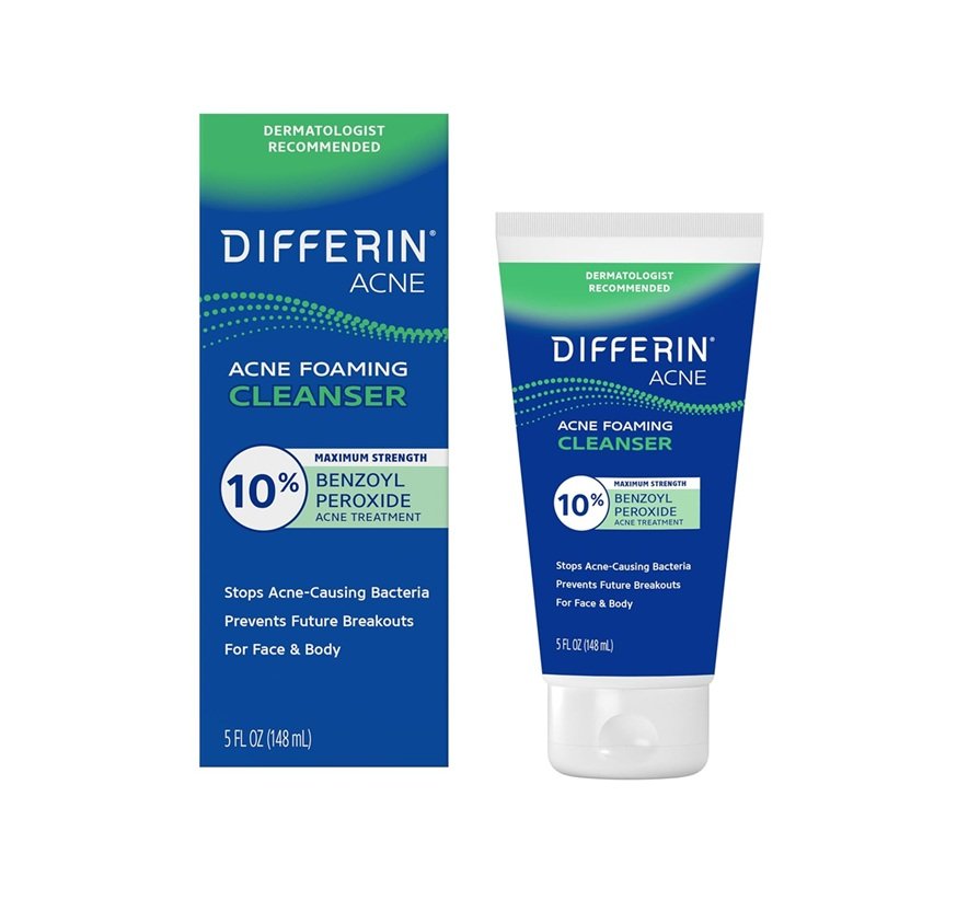 DIFFERIN CLEANSE ACNE FOAMING CLEANSER MAXIMUM ESTREGNTH BENZOIL PEROXIDE 10% 148ML