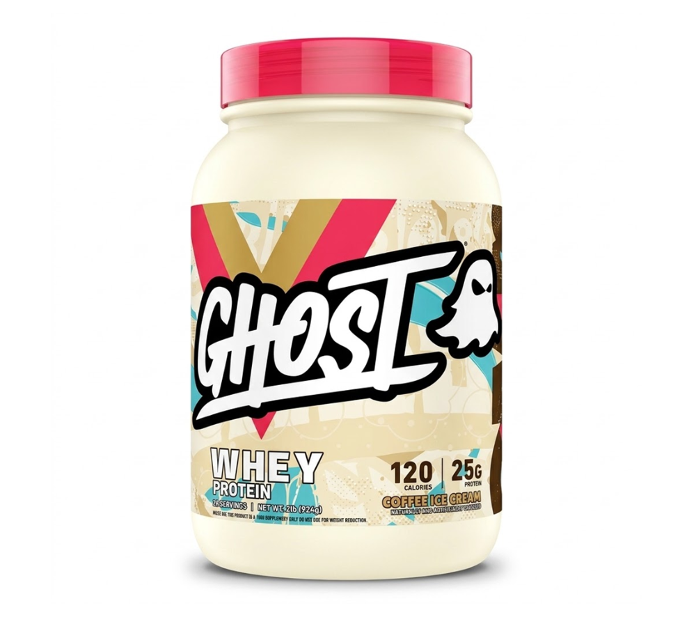GHOST WHEY PROTEIN 28 SERVINGS 924G COFFIEE ICE CREAM