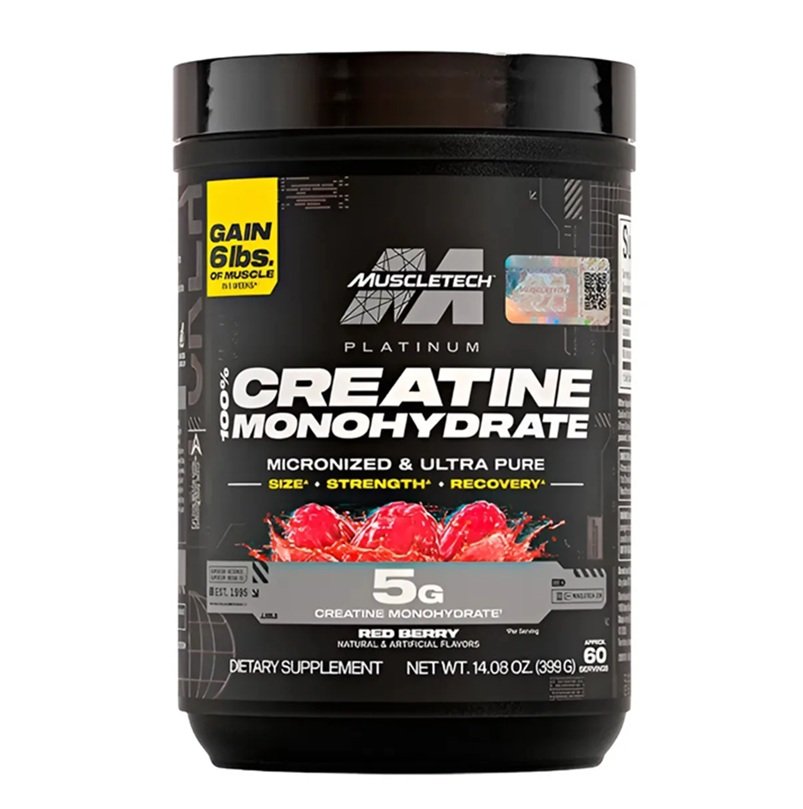 MUSCLETECH CREATINE MONOHYDRATE PLATINUM 60 SERVINGS 399G RED BERRY