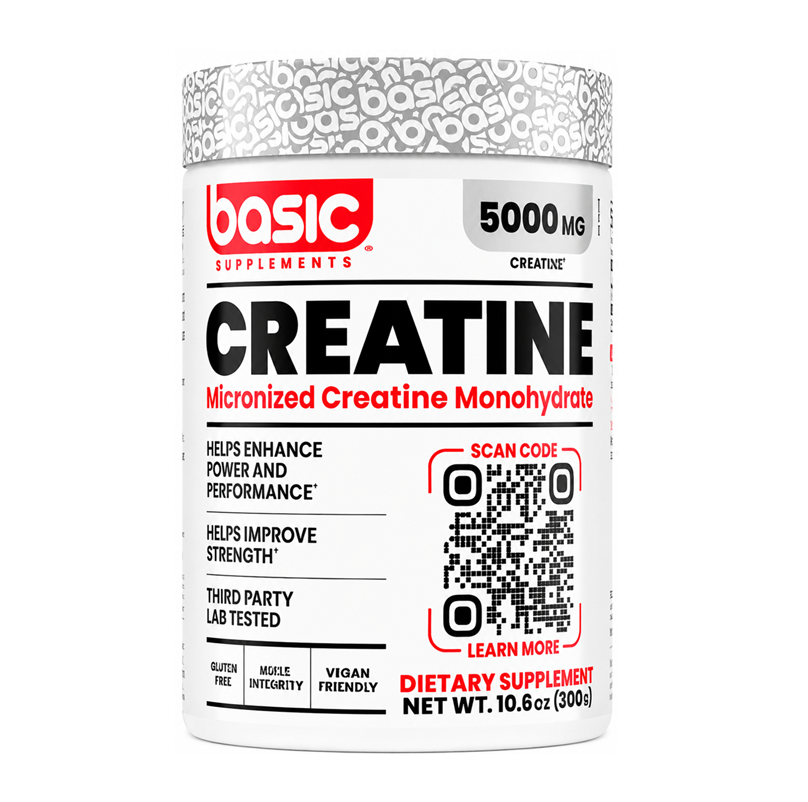 BASIC SUPPLEMENTS CREATINE MONOHYDRATE 60 SERVINGS 300G UNFLAVORED