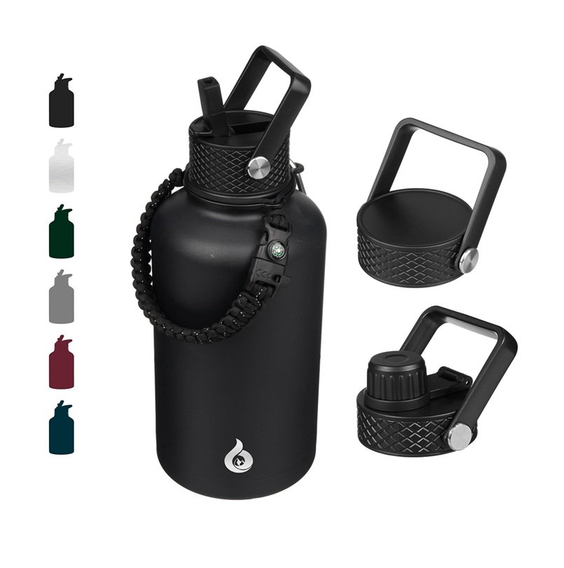 BJPKPK TERMO ACERO INOXIDABLE  NEGRO 64 OZ 3 TAPAS Y MANGO