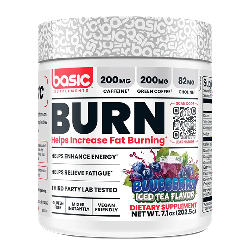 BASIC SUPPLEMENTS BURN 202G 45 SERVINGS BLUEBERRY ICED TEA