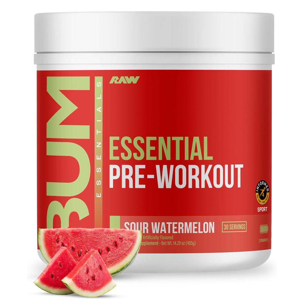 RAW BUM ESSENTIAL PRE WORKOUT SOUR WATERMELON 30 SERVINGS