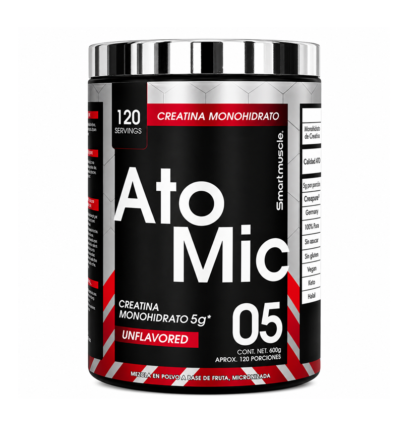 SMARTMUSCLE ATOMIC CREATINA MONOHIDRATO 120 PORCIONES 600G UNFLAVORED