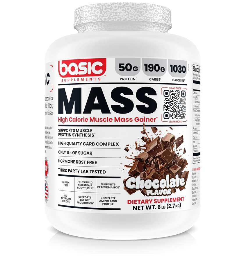BASIC SUPPLEMENTS MASS GAINER HIGH CALORIE MUSCLE 2.7KG COOCKIES & CREAM FLAVOR