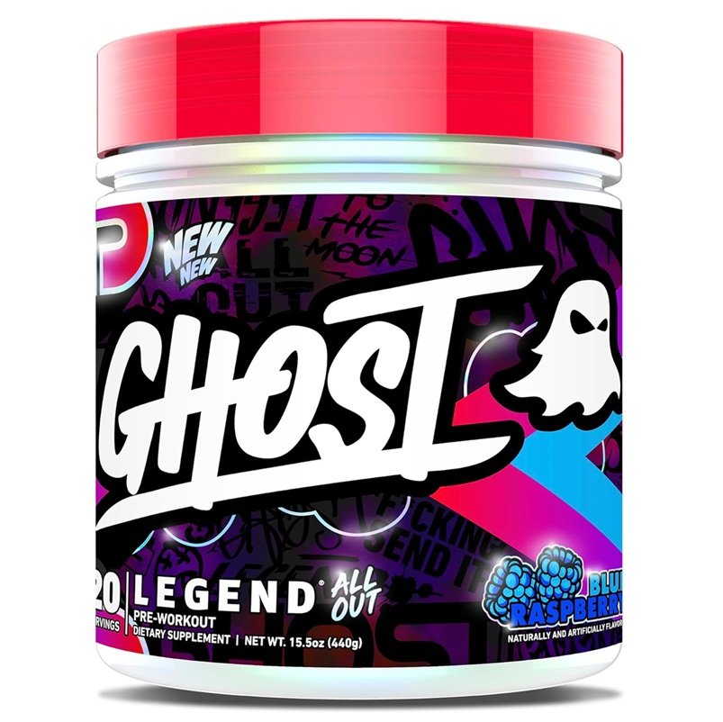 GHOST LEGEND ALL OUT PRE WORKOUT 20 SERVINGS 440G SOUR BLUE RASPBERRY