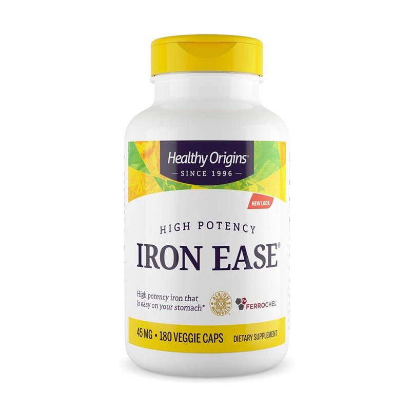 HEALTHY ORIGINS HIGH POTENCY IRON EASE 45MG 180 VEGGIE CAPS