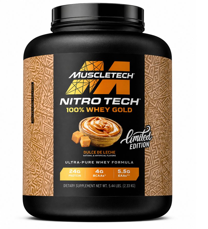 MUSCLETECH NITRO TECH WHEY GOLD LIMITED EDITION DULCE DE LECHE 5LB (2.33KG) 69 SERVIMGS