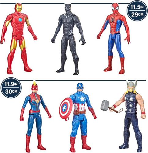 HASBRO MARVEL TITAN HERO SERIES MULTIPAQUETE 6 FIGURAS DE 12 PULGADAS