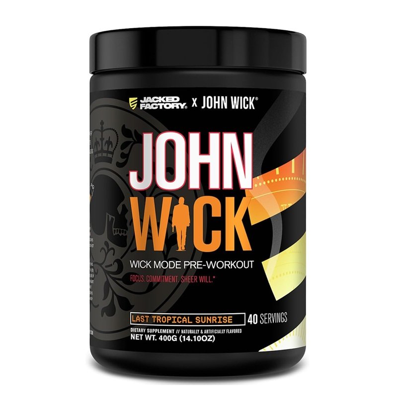 JACKED FACTORY PRE WORKOUT JHON WICK 400G 40 SERVINGS LAST TROPICAL SUNRISE