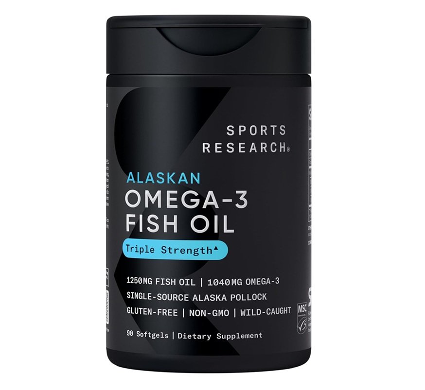 SPORTS RESEARCH OMEGA 3 FISH OIL ALASKAN TRIPE STREGNTH 90 SOFTGELS