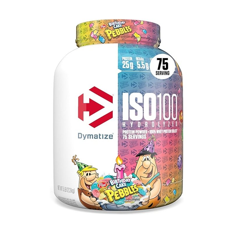 DYMATIZE ISO 100 HYDROLIZED 75 SERVINGS 2.3KG BIRTHDAY CAKE PEBBLES