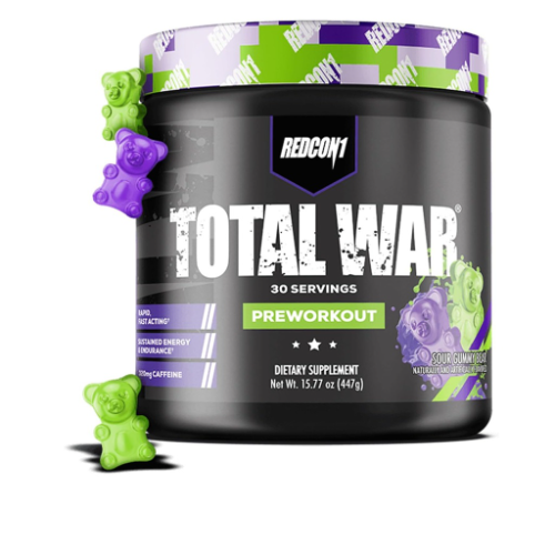 REDCON1 TOTAL WAR PRE WORKOUT 30 SERVINGS 447G SOUR GUMMIE BEAR