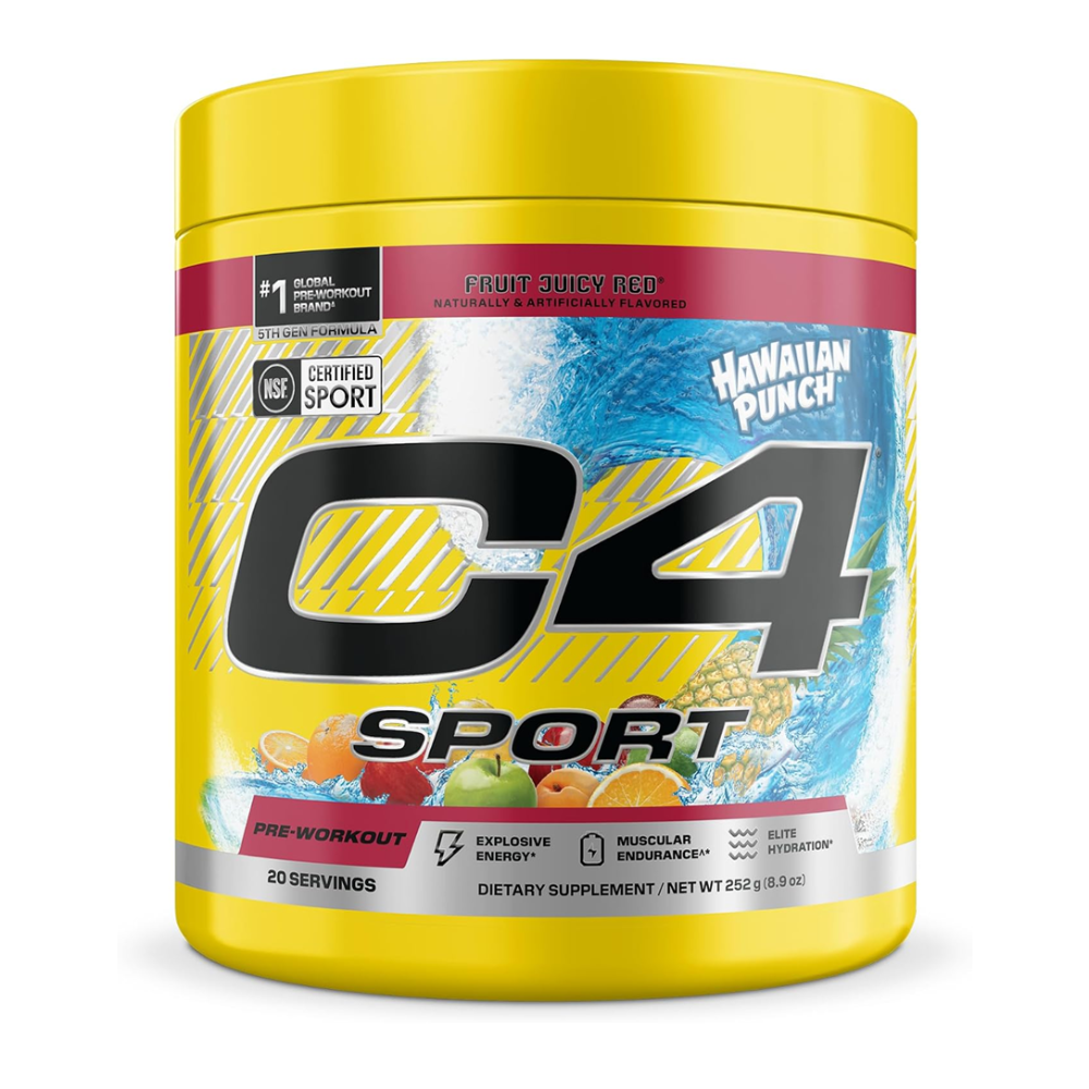 CELLUCOR C4 SPORT PRE-WORKOUT 252G 20 SERVINGS HAWAIIAN PUNCH FRUIT JUICY RED