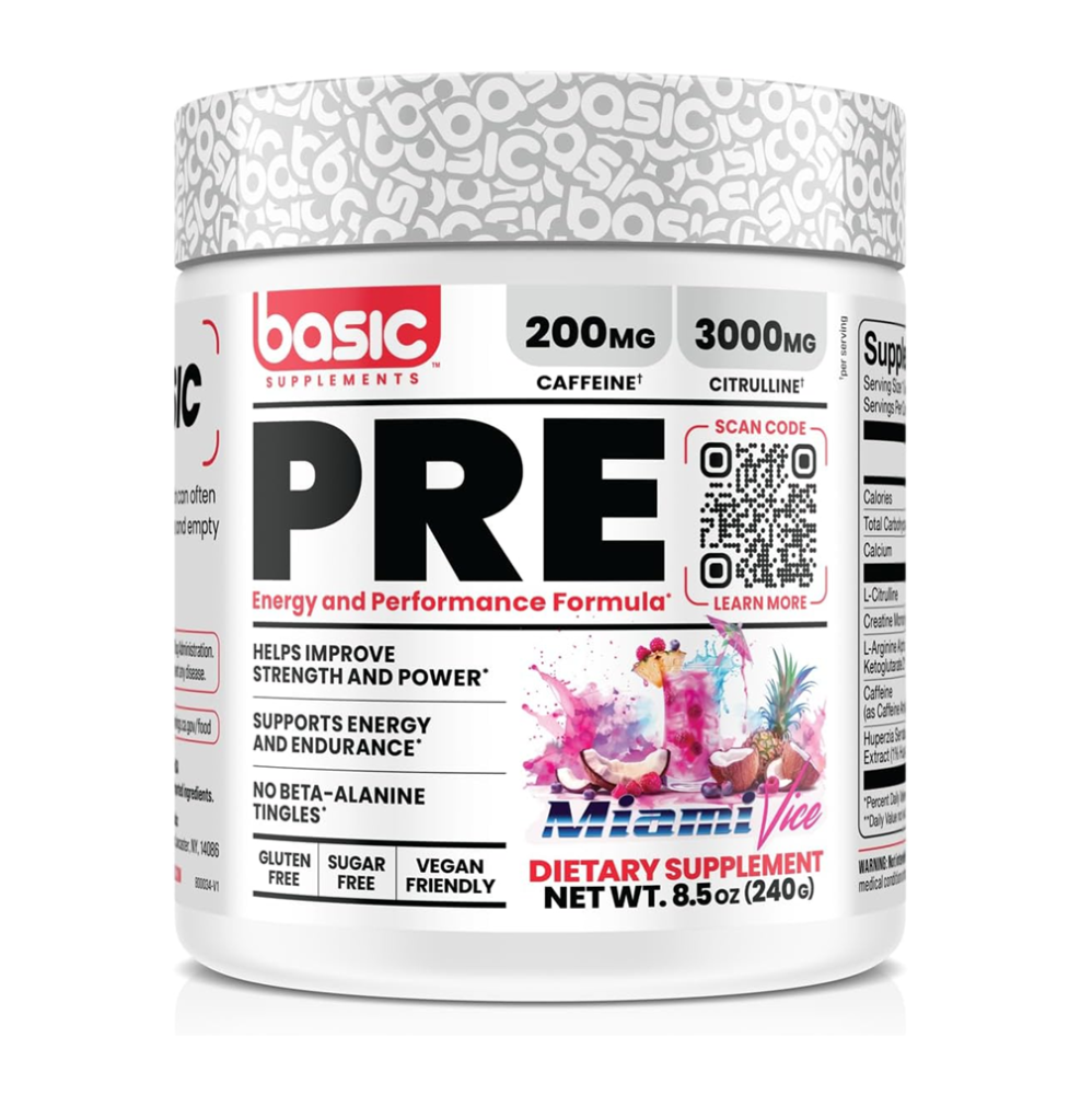 BASIC SUPPLEMENTS PRE 30 SERVINGS 240G MIAMI VICE