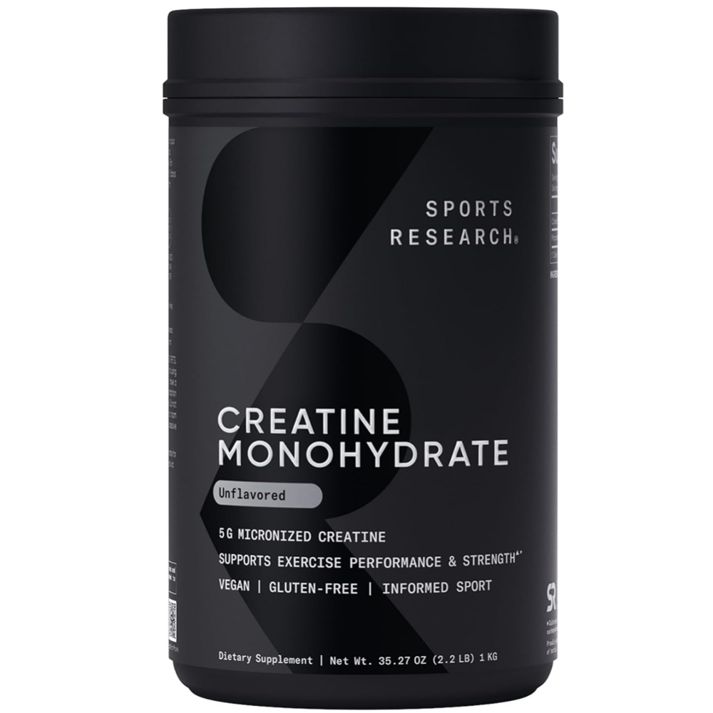 SPORTS RESEARCH CREATINE MONOHYDRATE UNFLAVORED 1 KG 200 SERVINGS