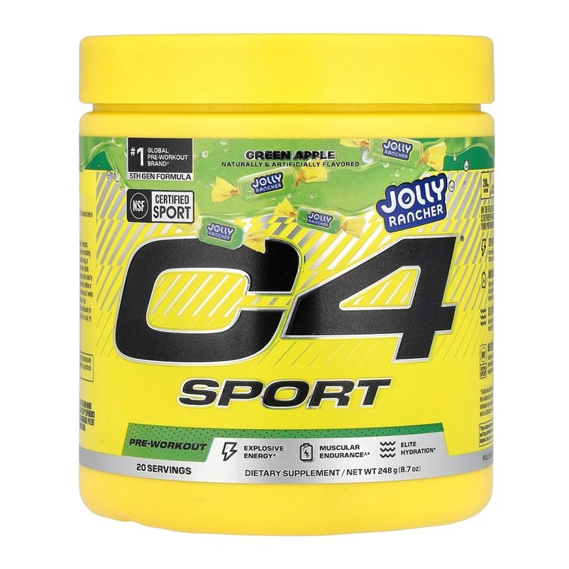 CELLUCOR C4 SPORT PRE WORKOUT GREEN APPLE JOLLY RANCHER  20 SERVINGS 248G