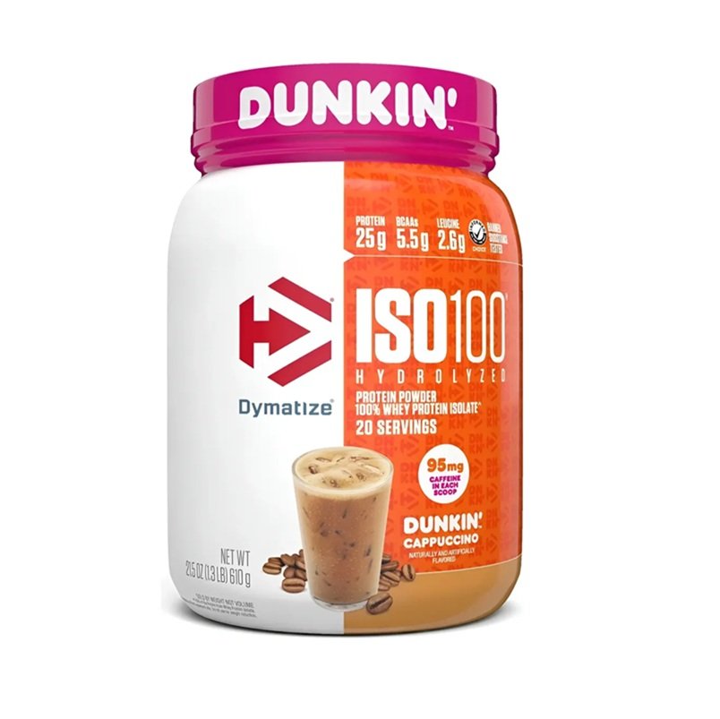 DYMATIZE ISO 100 HYDROLIZED 20 SERVINGS 620G COOKIES DUNKIN CAPPUCCINO