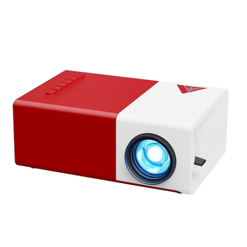KHQ MINI PORTABLE PROJECTOR VF200 RED WITHE