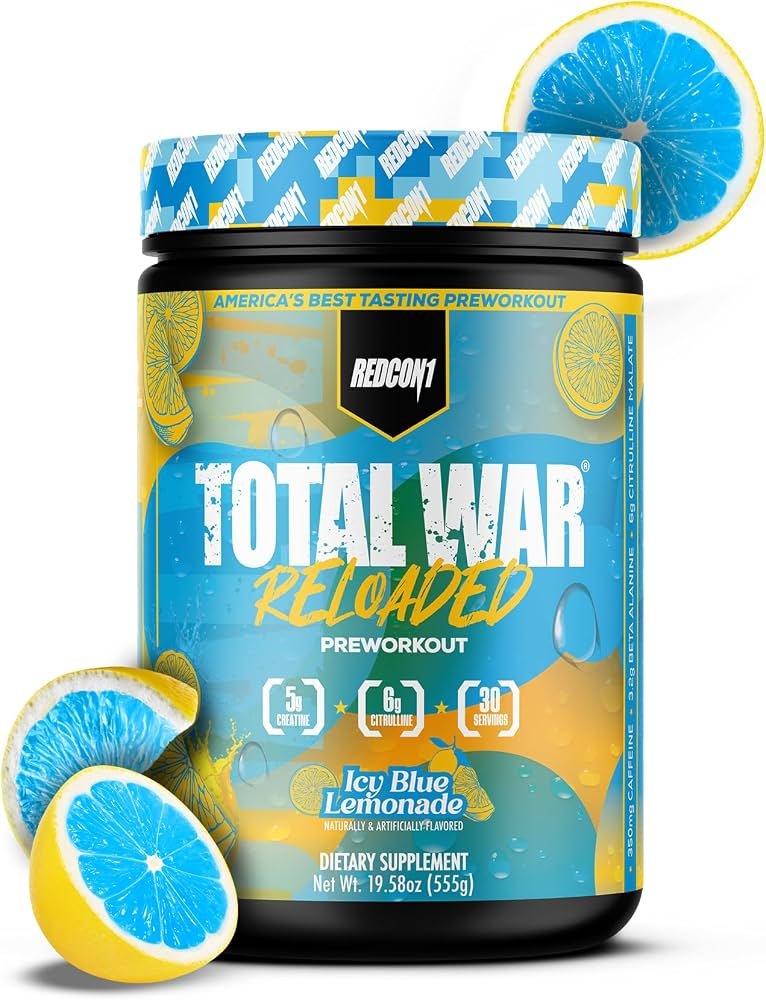 REDCON1 TOTAL WAR RELOADED PRE WORKOUT 30 SERVINGS 555G ICY BLUE LEMONADE
