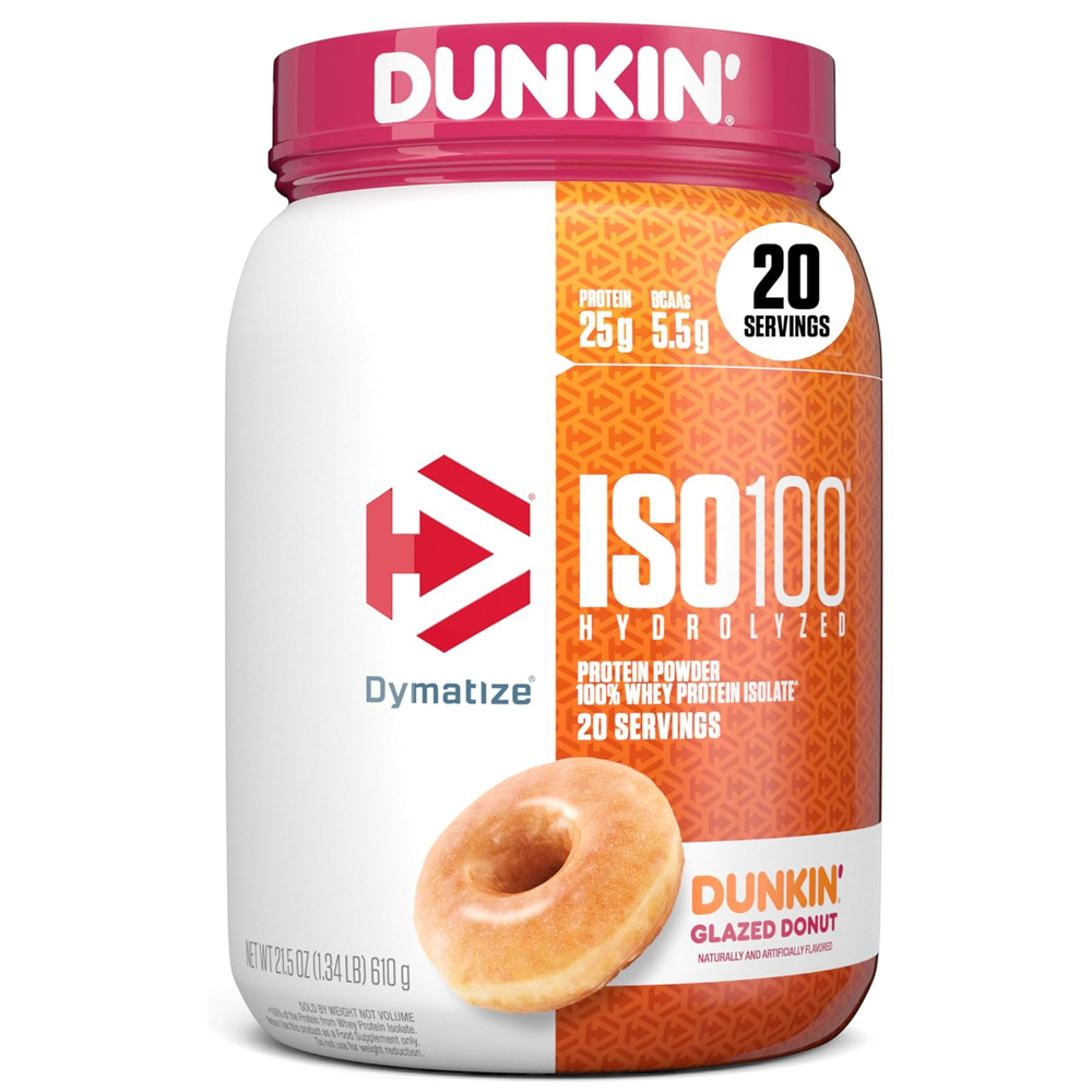 DYMATYZE ISO 100 HIDROLIZED 20 SERVINGS 610G DUNKIN GLAZED DONUT