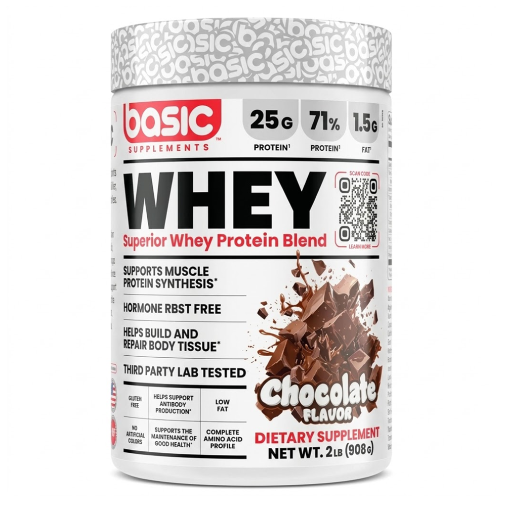 BASIC SUPPLEMENTS WHEY PROTEIN BLEND 25 SERVINGS 908G CHOCOLATE