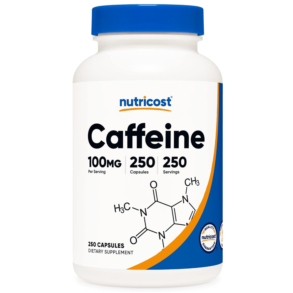 NUTRICOST CAFFEINE 100MG PER SERVINGS 250 CAPSULES 250 SERVINGS