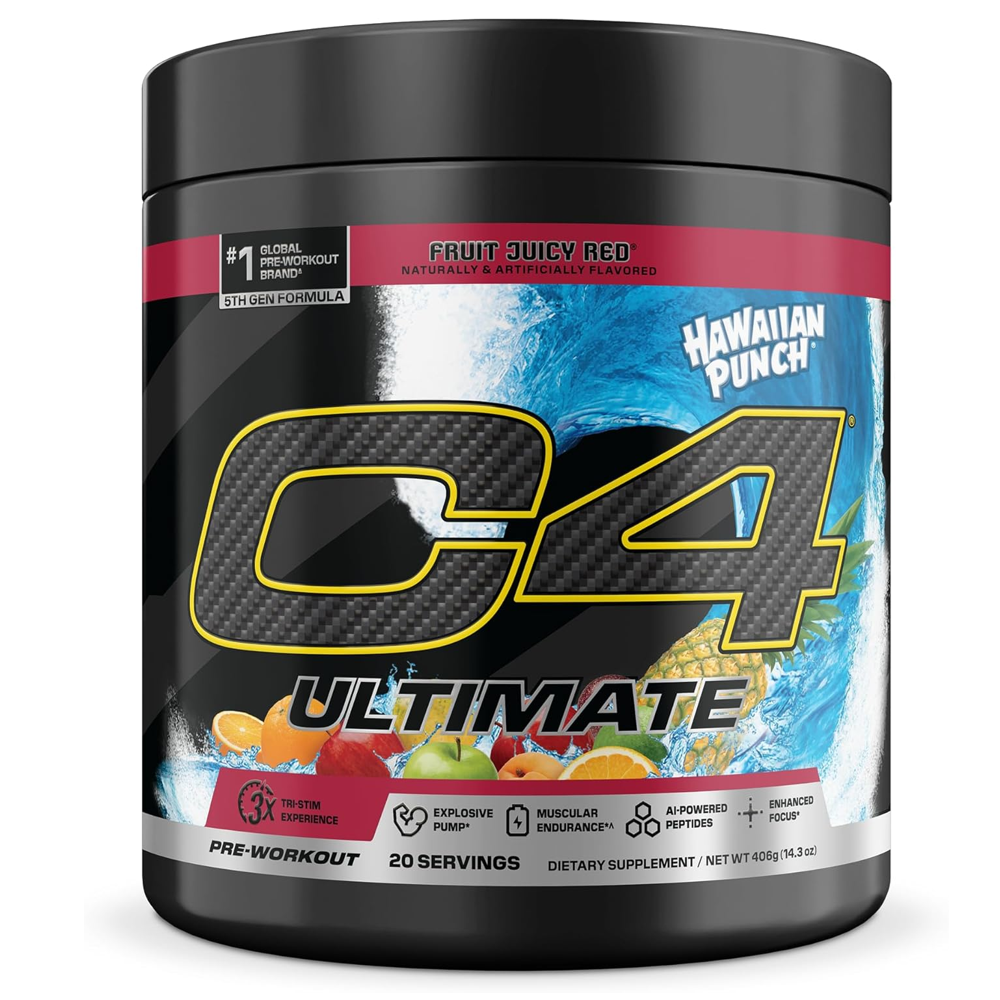 CELLUCOR C4 ULTIMATE PRE-WORKOUT 406G 20 SERVINGS HAWAIIAN PUNCH FRUIT JUICY RED